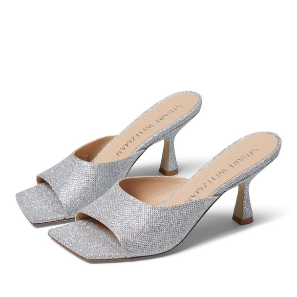 STUART WEITZMAN TIA 75 SLIDE SANDAL CRYSTAL 8.5 B - Picture 2 of 2